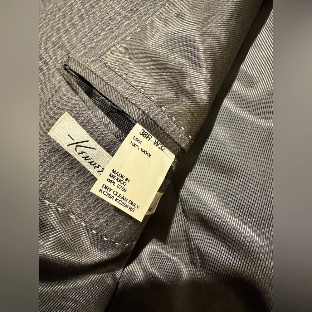 NEW Kenneth Cole NY Mens 2 Piece Suit Slim Fit Wool Stripe 38R W32 42S W36 NWT
